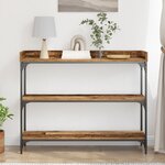 Table Console vidaXL Bois Ancien 100x30x80 cm Bois Ingénierie et Acier