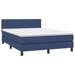 vidaXL Sommier à lattes de lit avec matelas Bleu 140x190 cm Tissu