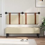 vidaXL Tête de lit suspendue Uni Crème 130 x 55 x 5 cm PU antique
