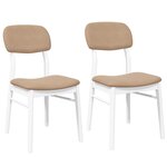 vidaXL Chaises à manger coussins 2 Pièces blanc bois massif caoutchouc