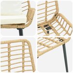vidaXL Banc de jardin Marron et Crème polyrotin