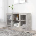 vidaXL Armoire à vitrine Gris béton 120x30 5x70 cm Bois d’ingénierie