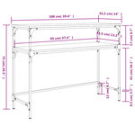 vidaXL Table console sonoma gris 100x35 5x75 cm bois d'ingénierie