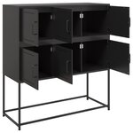vidaXL Buffet noir 100 5x39x107 cm acier laminé à froid