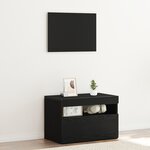 Meuble TV vidaXL avec des lumières LED en chêne noir  60x35x40 cm  en bois d'ingénierie