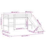 vidaXL Lit mezzanine pour enfants avec rideaux sans matelas 80x200 cm
