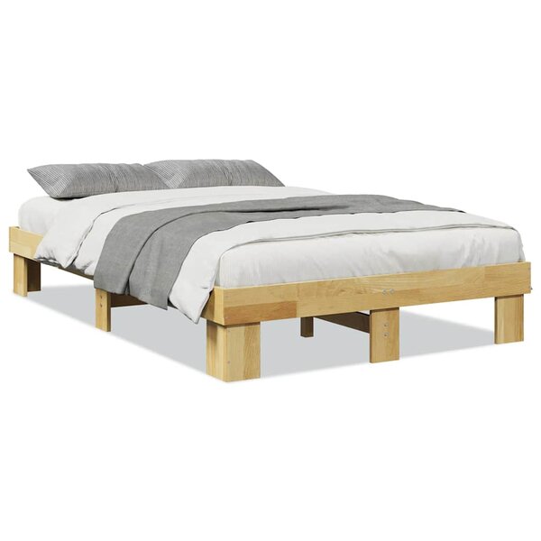 vidaXL Cadre de lit sans matelas 120x190 cm bois massif de chêne