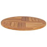 vidaXL Dessus de table Bois de teck solide Rond 2 5 cm 70 cm