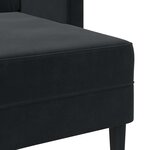 vidaXL Canapé 2 places avec méridienne en L Noir 125 cm Velours