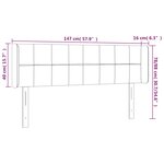 vidaXL Tête de lit à LED Gris clair 147x16x78/88 cm Tissu