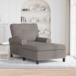 vidaXL Chaise longue avec coussin Taupe 91 x 157 x 91 cm tissu