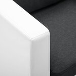 Vidaxl fauteuil blanc et gris foncé similicuir