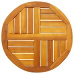 vidaXL Dessus de table Ø50x2 cm rond bois massif d'acacia