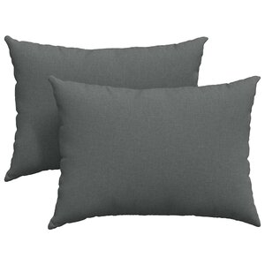 vidaXL Coussins de canapé 2 Pièces Gris foncé 70 x 50 cm tissu