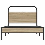 vidaXL Cadre de lit sans matelas 107x203 cm chêne fumé bois ingénierie