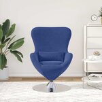 vidaXL Fauteuil œuf Bleu police 63 x 73 x 90 cm Velours