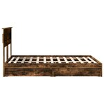 vidaXL Lit de Rangement Chêne fumé 140 x 190 cm Bois d'ingénierie