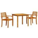 vidaXL Ensemble de salle à manger pour jardin 3 pc Marron