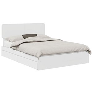 vidaXL Lit de Rangement Blanc 140 x 190 cm Bois d'ingénierie