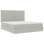 vidaXL Lit de rangement LED avec matelas Gris clair 180 x 200 cm