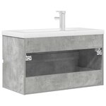 vidaXL Ensemble de meubles de salle de bain 2 Pièces gris béton