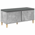 vidaXL Banc d'entrée avec coussin Gris béton 100 x 38 x 46 cm