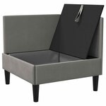 vidaXL Canapé d'angle avec rangement Gris foncé Velours