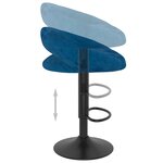Vidaxl tabourets de bar 2 pcs bleu velours