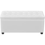 vidaXL Pouf de rangement Cuir synthétique Blanc