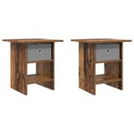 vidaXL Table de chevet 2 pc Bois ancien 41 x 40 x 45 cm