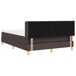 vidaXL Lit à ressorts Marron foncé et Blanc 140 x 190 cm tissu