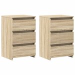 vidaXL Tables de chevet 2 Pièces Chêne sonoma 40x35x62 5 cm Aggloméré