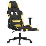 vidaXL Chaise de jeu avec repose-pied Noir et jaune Tissu