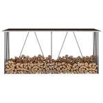 vidaXL Abri de stockage de bois Acier galvanisé 330x84x152 cm Marron