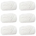 vidaXL Couvertures à jeter 6 Pièces Blanc 240 x 220 cm Toison