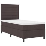 vidaXL Lit à ressorts avec matelas Marron foncé 80x200 cm Tissu