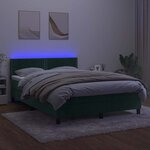 vidaXL Sommier à lattes de lit avec matelas LED Vert foncé 140x190 cm