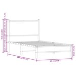 vidaXL Cadre de lit en métal sans matelas chêne sonoma 80x200 cm