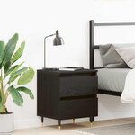 vidaXL Cabinet de chevet Chêne noir 40 x 35 x 50 cm Bois d'ingénierie