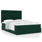 vidaXL Cadre de lit ottoman avec matelas vert foncé 140x200 cm velours