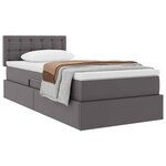 vidaXL Lit avec rangement et matelas Gris 100 x 200 cm Simili cuir