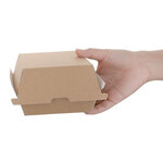 Boîtes hamburger compostables kraft - lot de 150 ou 200 - fiesta green -  - carton