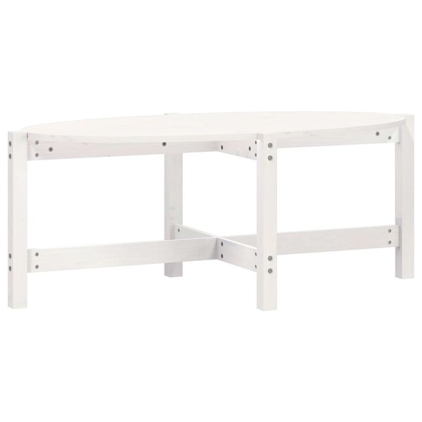vidaXL Table basse Blanc 118x63x45 cm Bois massif de pin