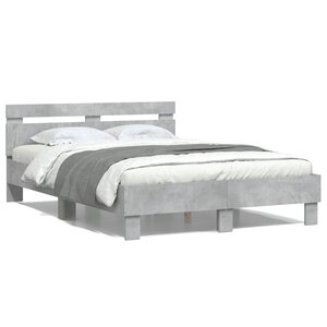 vidaXL Cadre de lit sans matelas gris béton 120x190 cm
