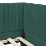 vidaXL Cadre de lit d'angle Vert foncé 80 cm x 200 cm tissu