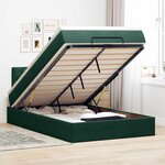 vidaXL Lit ottoman avec matelas et LED vert foncé 90x200cm velours