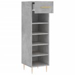 vidaXL Armoire à chaussures gris béton 30x35x105 cm bois d'ingénierie