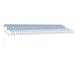 vidaXL Auvent manuel rétractable sur pied 500x350 cm Bleu/Blanc