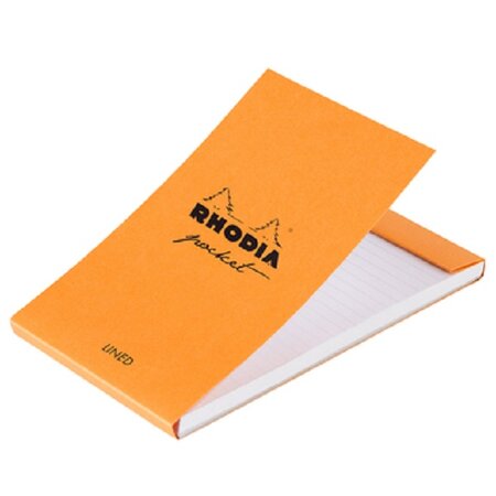 Bloc-Notes Agrafé Pocket Orange - 7,5 x12 cm - Pointillés Dot - 40 Feuilles Détachables