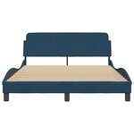 vidaXL Cadre de lit avec tête de lit Dover bleu 140x190cm velours